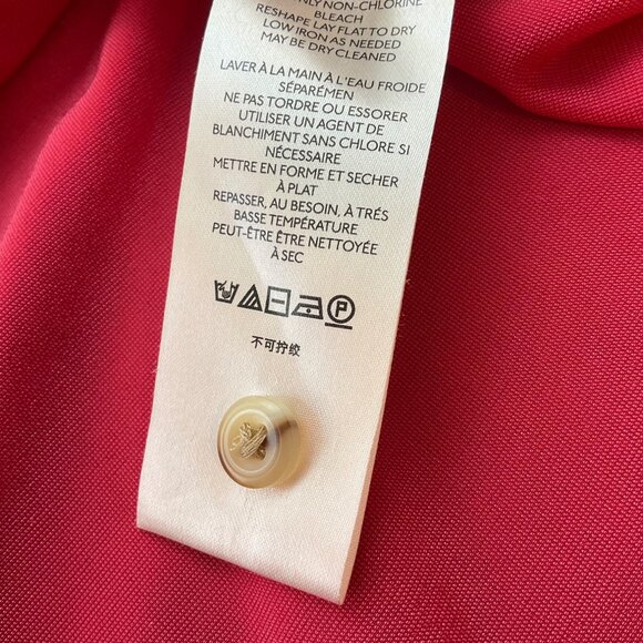 Pilcro Sz Small Coral Red Velvet Button-Down Blouse Top Boho Relaxed - Picture 8 of 9